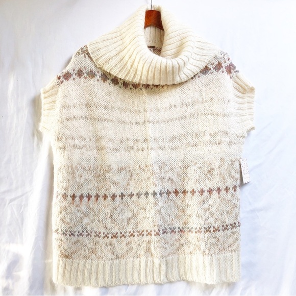 FREE PEOPLE | NWT IVORY SNOW BUNNY FAIR ISLE SWEATER SCOOP NECK XS - Picture 4 of 9